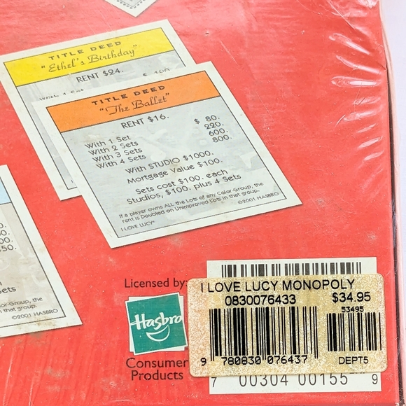I Love Lucy 50th anniversary Monopoly game - Picture 4 of 8